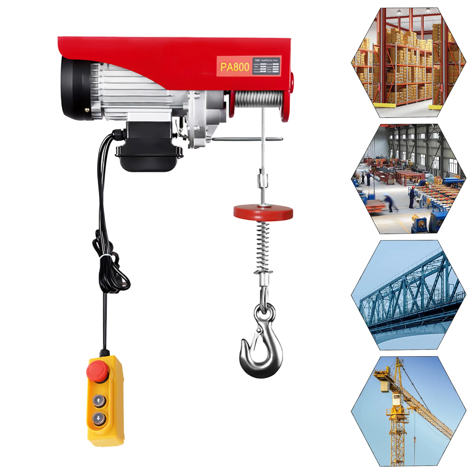 800kg / 1000kg Electric Winch Scaffold Hoist Winch Crane Workshop Garage Lifting