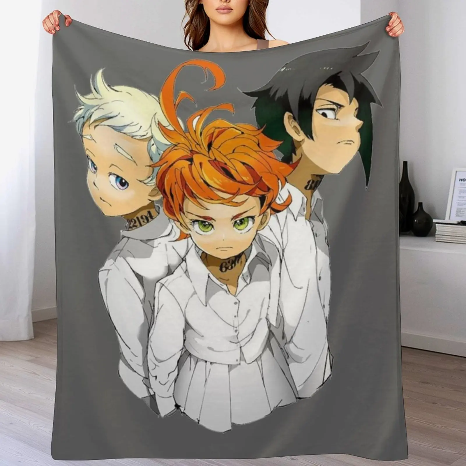 

The Promised Neverland Throw Blanket Loose Decorative Sofas Softest Large Blankets