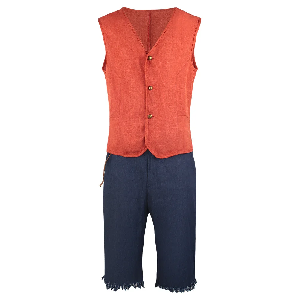 Real-World Cosplay Costume Men's Vest loween Performance Outfit  Movie Version Luffy Cosplay Costume