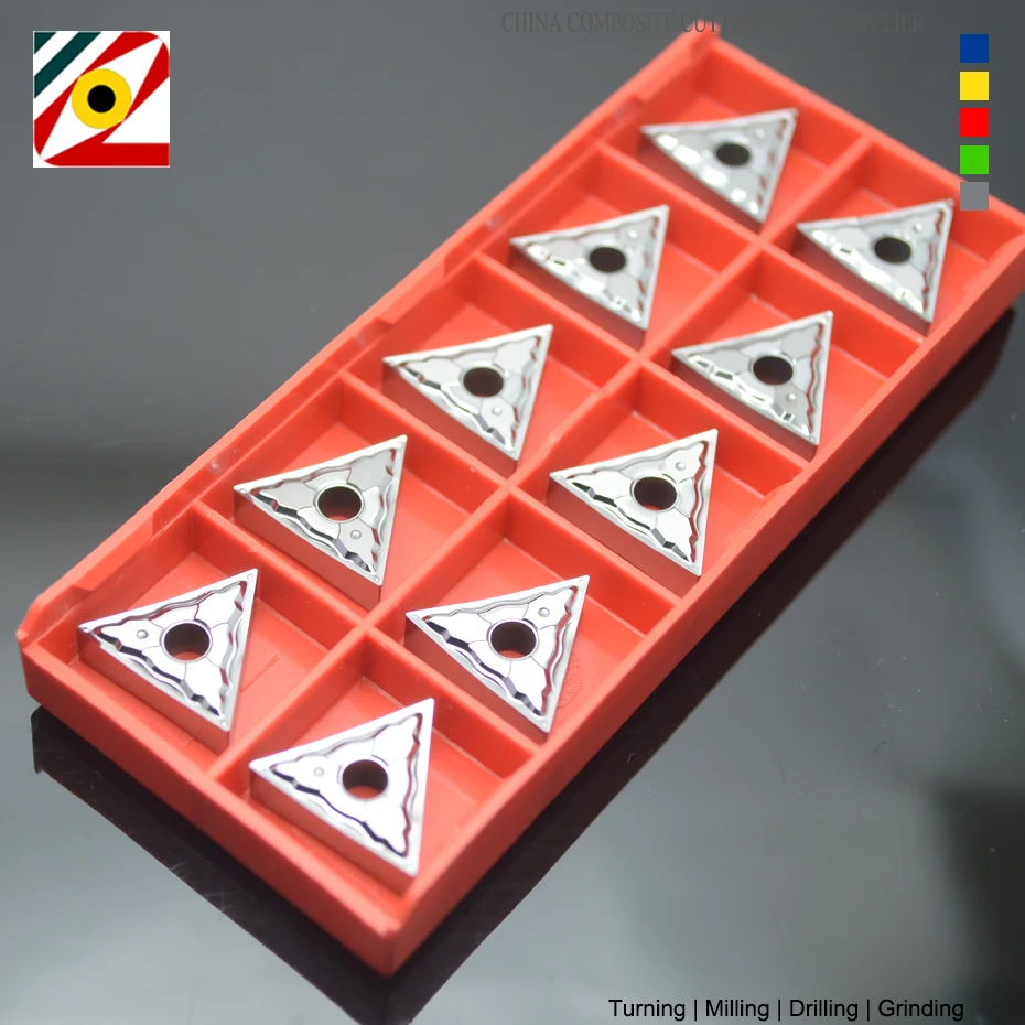 10Pcs Aluminum Carbide Inserts TNMG160402 TNMG160404 TNMG160408 CNC Lathe Cutter External Turning Tools Cutting Tool