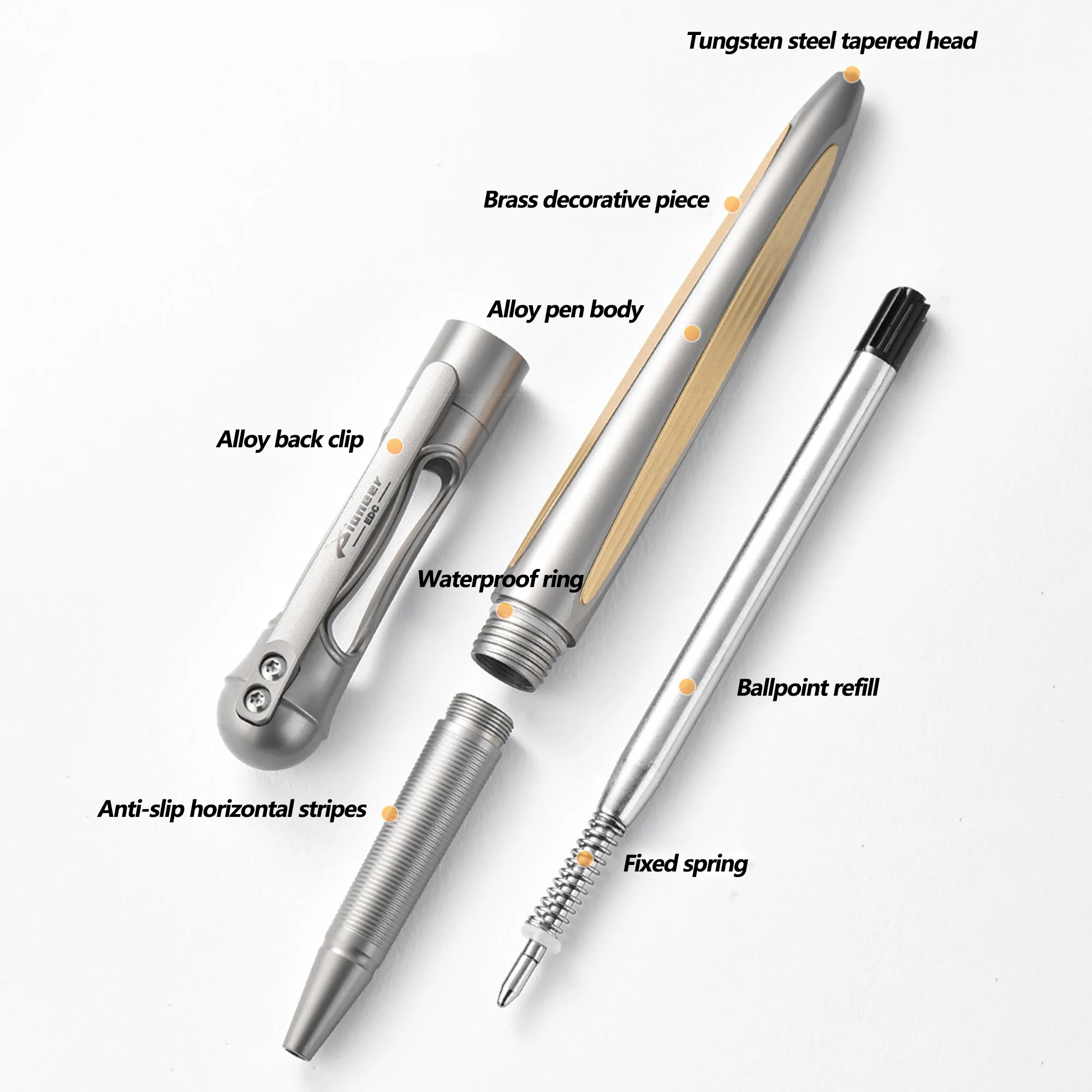 Titaniumlegering Tactische Pen Edc Zelfverdediging Multifunctionele Tool Business Signature Pen