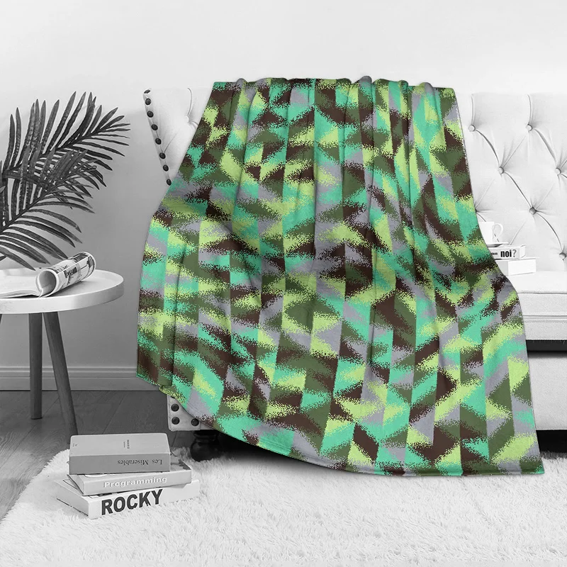 Geometric Triangle Pattern Fleece Blanket Soft Warm Throw Sofa Bed Cover Gift for Kids Teens Women #6