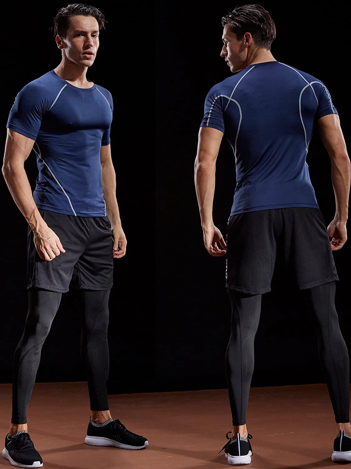 2026 Kompressions-T-Shirt für Herren Sommer Sportbekleidung Lauf-T-Shirt Elastisch Schnelltrocknend Sport-Oberteil T-Shirt Athletik Fitness Workout Shirts für Männer – Detail 8