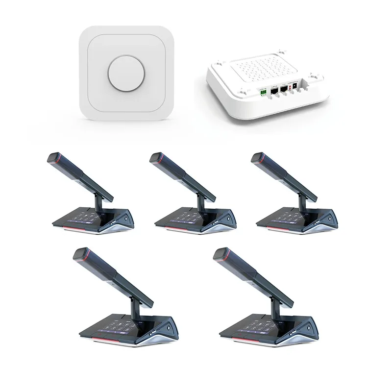 Industrial training battery high stability digital signal processing wireless conference microphone system