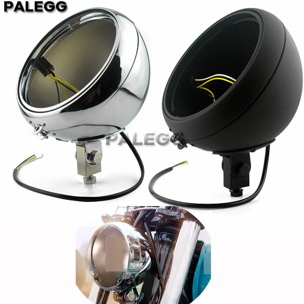 Motorcycle 7'' LED Headlight Mounting Housing Bucket Retro Universal Headlamp Cover Lighthouse Shell For Harley Softail1986-2014