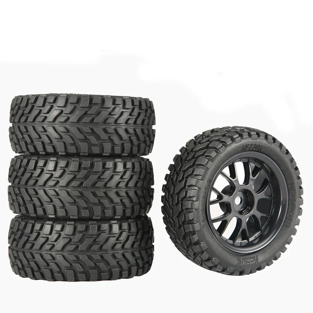 NEEBRC 12mm Hex Hubs 1.9Inch 75mm Off Road Buggy Tires Wheel Rubber for RC 1/14 1/16 1/10 Car Wltoys 144001 Scx10 Traxxas Parts