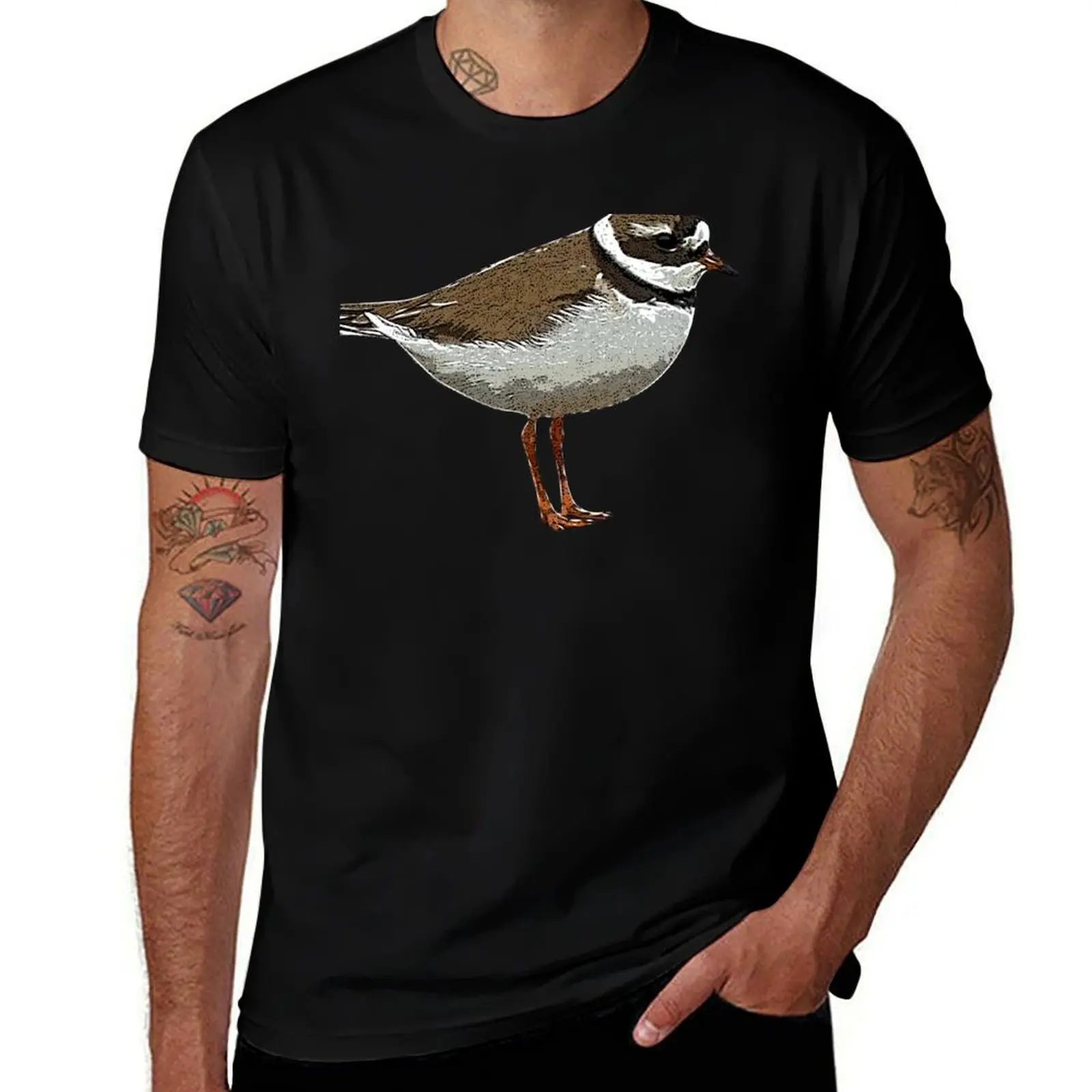 Common Ringed Plover White Alternate Design T-Shirt man t shirt valentines boutique clothes plain tee shirts for men