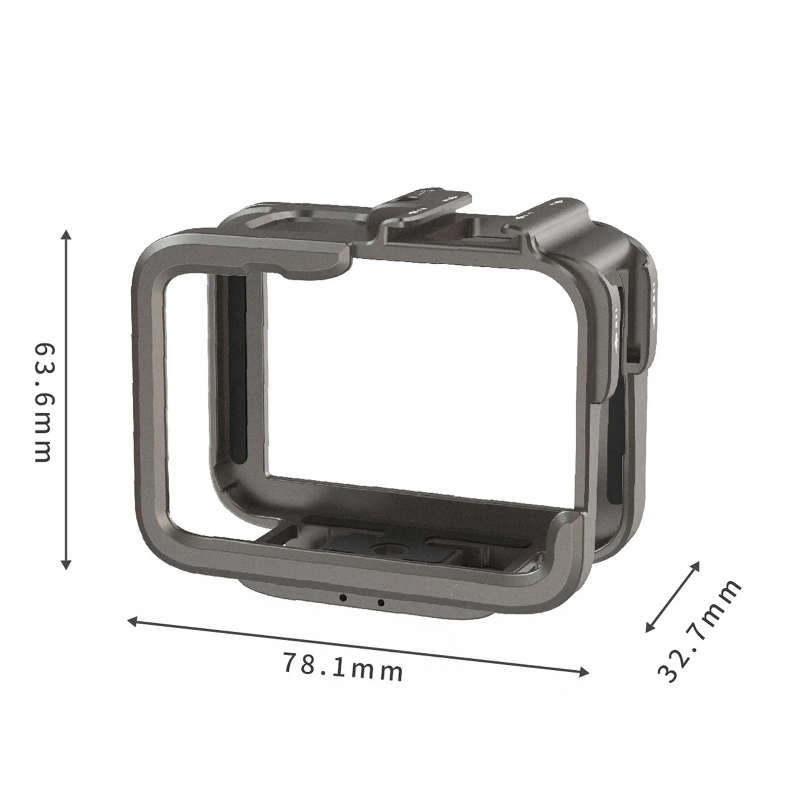 For GoPro Hero 11 10 9 Black Action Camera Aluminium Alloy Frame Cage Dual Clod Shoe With Battery Charging Port Side Clip Cover