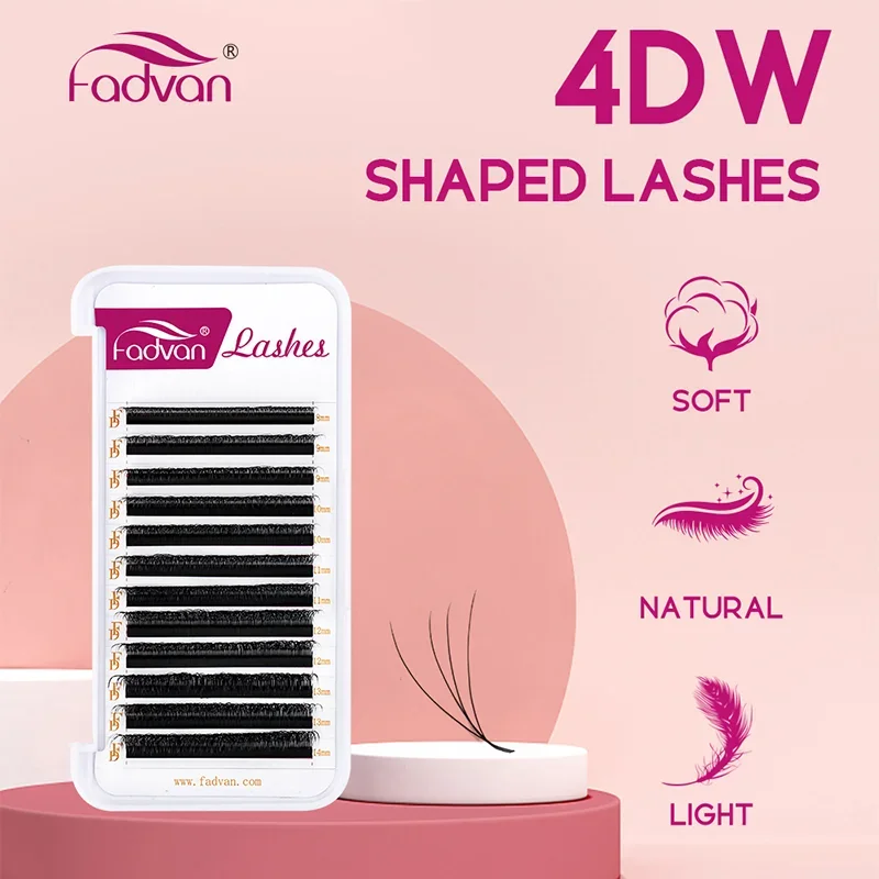 Fadvan 4D W In Shape Eyelash Extension Premade Volume Fans Soft Style Mink Easy To Embellish Natural False Eyelashes