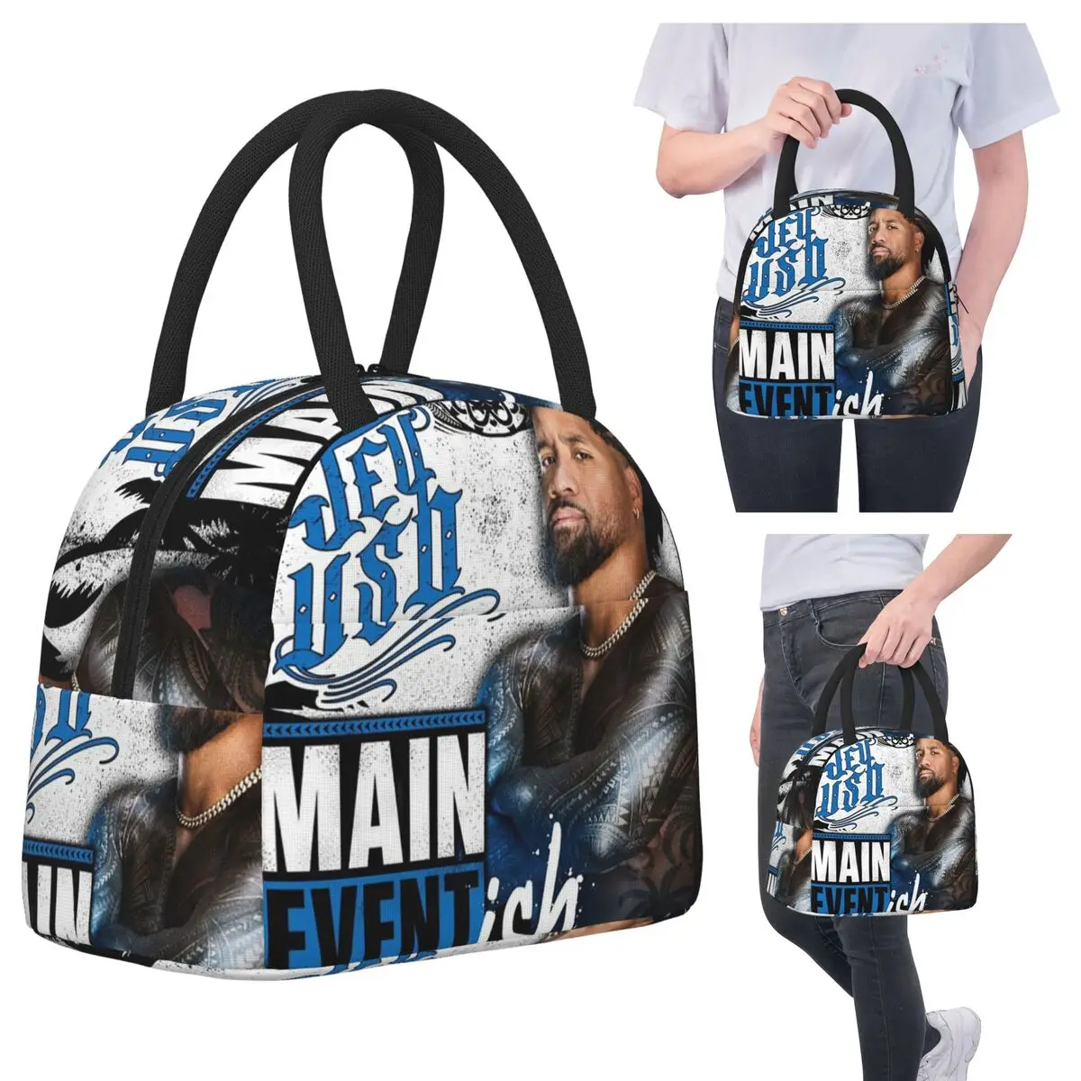 

WWE Jey Uso Maint Event 2024 Insulated Lunch Bag for Women Office Cooler Thermal Food Box Tote Leakproof Lunch Boxes Container