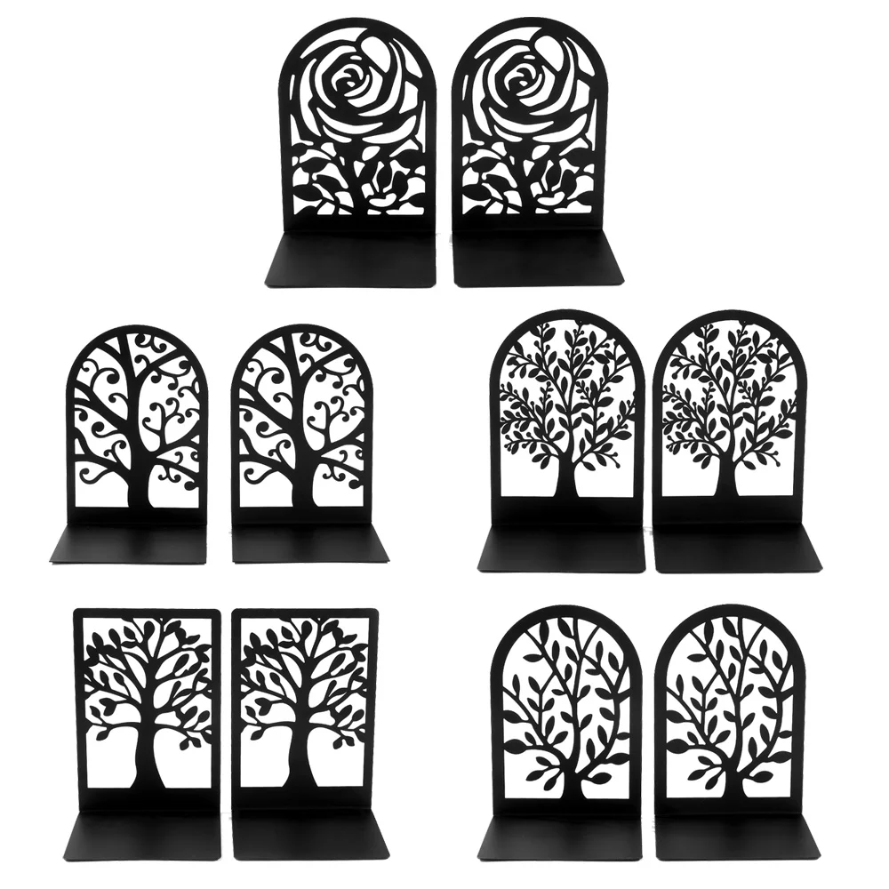 2 Rose Black Bookcase Tree of Knowledge Heavy Duty Bookcase Hollow Iron Bookcase Office Stand Shelf Shelf Home Desk Writing Desk