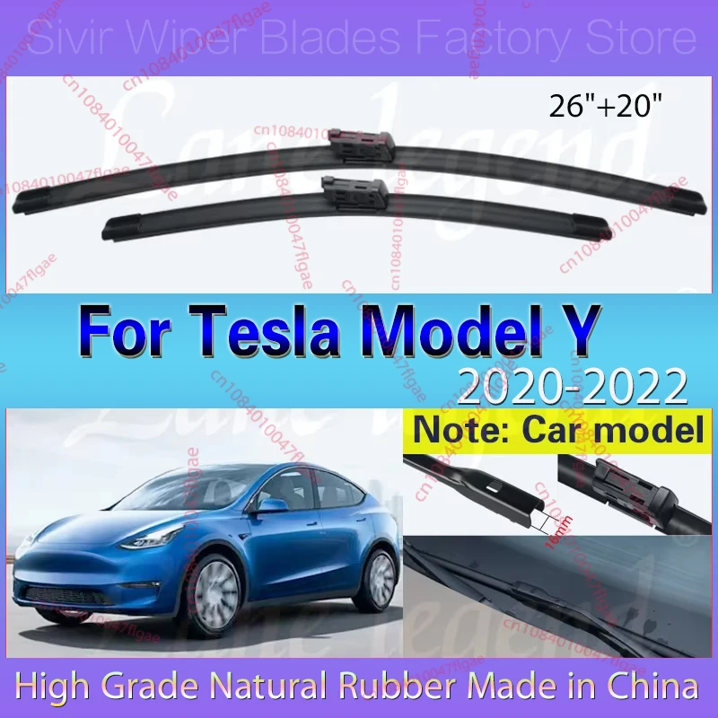 

Car Wiper Blade For Tesla Model Y 2020 2021 2022 Windshield Rubber Refill Front Window Wiper 26"+20" LHD Auto Accessories