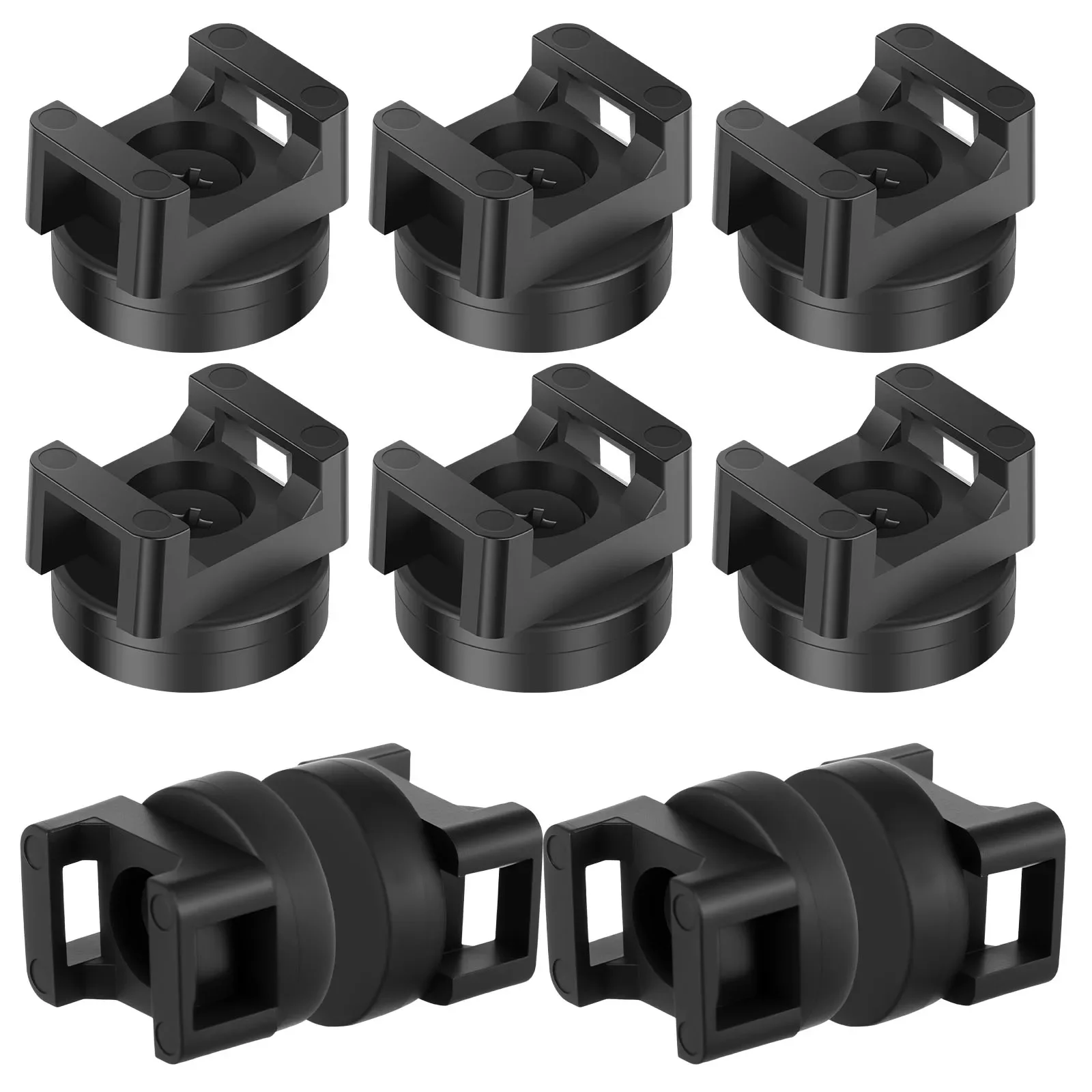 2/8PC Magnetic Zip Tie Mount Multipurpose Waterproof Magnetic Cable Holder Magnetic Cable Clips for Home Office Wiring Organizer