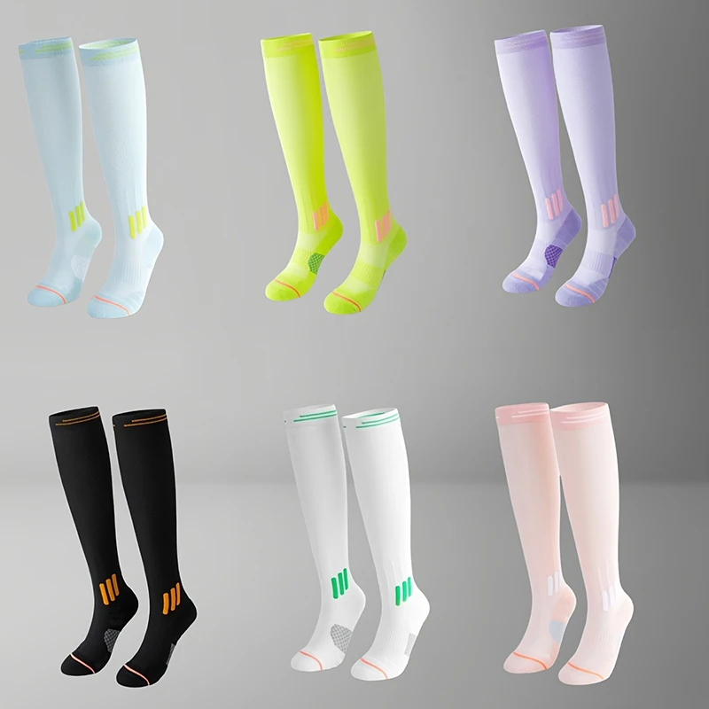 

1/6 Pair Women High Tube Compression Sports Socks Moisture Wicking Odor Proof Antibacterial Fitness Running Yoga All Season Sock