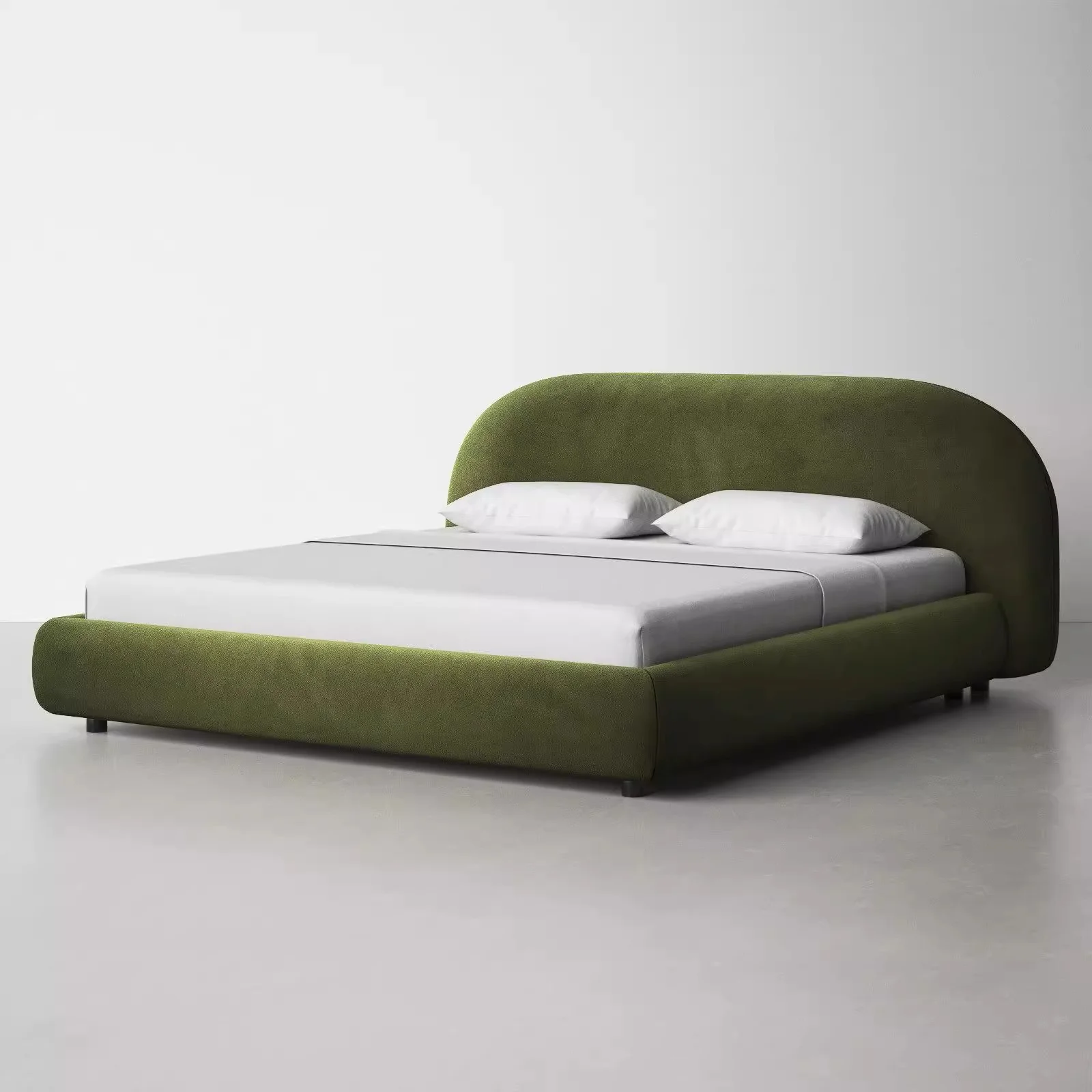 

Горячая распродажа: Двуспальная кровать с обивкой из вельветовой ткани букле, роскошная кровать размера «king-size» и «queen-size» для спальни