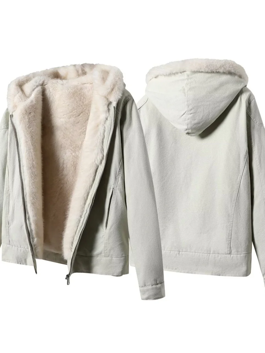 

Новая мужская зимняя хлопковая куртка 2025 года с флисовой подкладкой, теплая, объемная, спортивная, повседневная, модная верхняя одежда, приталенный крой, на молнии