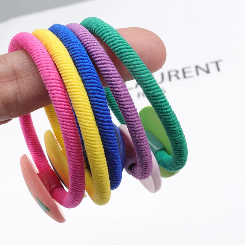 5 PCS Smiley Woman'S Scrunchies Girls Hair Ring Rubber Bands Elastics Hair Ties Korean Fashion Hair Accessories Wholesale