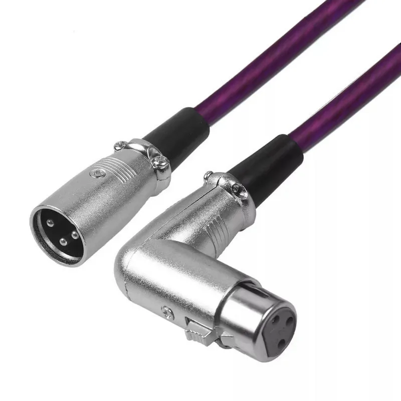 XLR Cable Male to 90 Degree Female Audio Cables Cannon Balanced XLR Karon Microphone Mixing Console Sound Card Extension Line