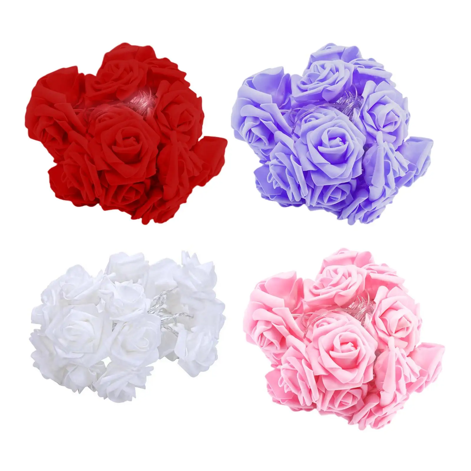 LED Rose Flower String Lights Artificial Flower Garland for Wall Patio Room
