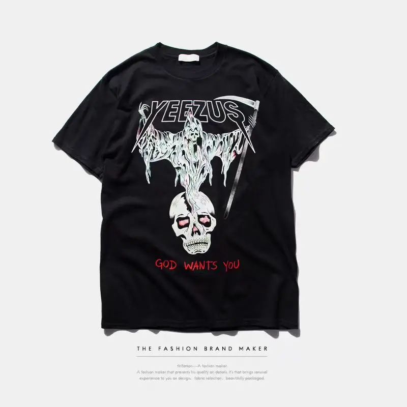 Yeezus Kanye West T-Shirt Baumwolle Streetwear Konzert Hip-Hop Kurzarm – Detail 8