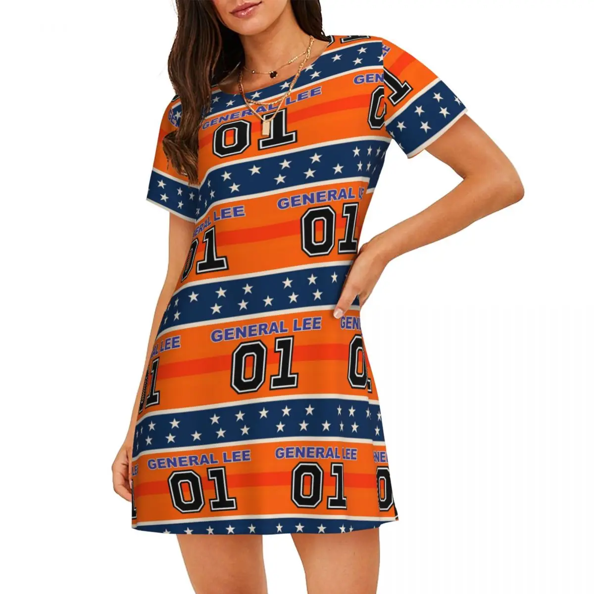 Dukes Of Hazzard Good Ol' Boys Racing Car 01 Short Sleeves Nightdress For Sleeping Women Short Sleeve Nightgowns Pajama Dress