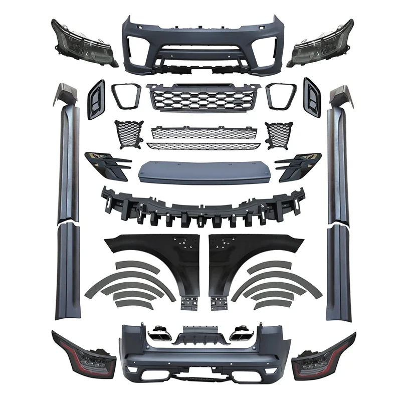 Hochwertiges PP-Kunststoff-Bodykit Für Range Rover Sport L494 2014-2017 Upgrade Auf 2020 SVR-Stoßstangen-Kotflügels Chein Werfer