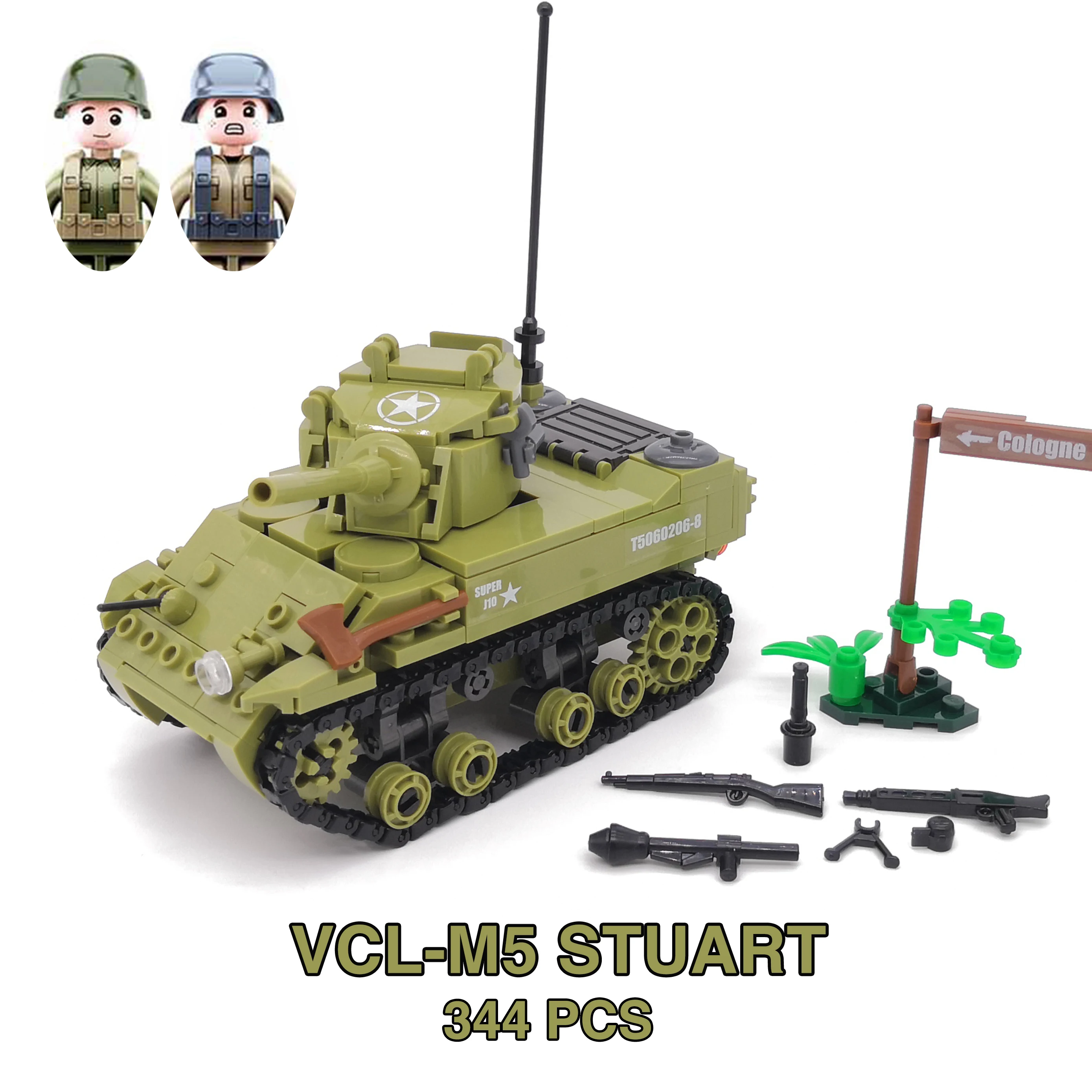 Military Armored Car Sdkfz Stuart Tank Katyusha Panzer Jeep WW2 US Army Soldier Model Building Block Brick Children Gift kid Toy