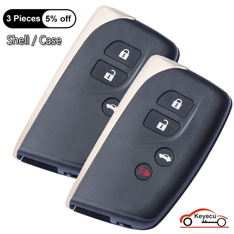 KEYECU 3 4 Buttons Case for Lexus LS460 LS600H 2013 2014 2015 2016 2017 Auto Smart Remote Control Key Shell Cover Fob HYQ14ACX