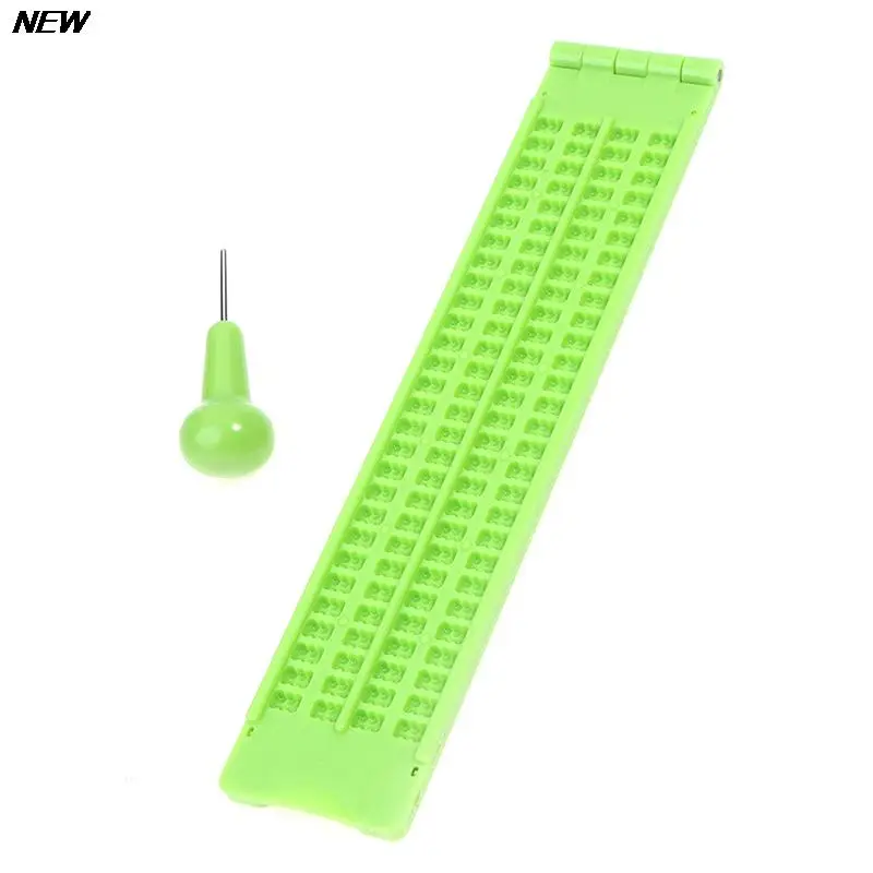 4 Lines 28 Squares Plastic Braille Writing Board School Portable Practical With Stylus Practice For The Blind Learning Supplies