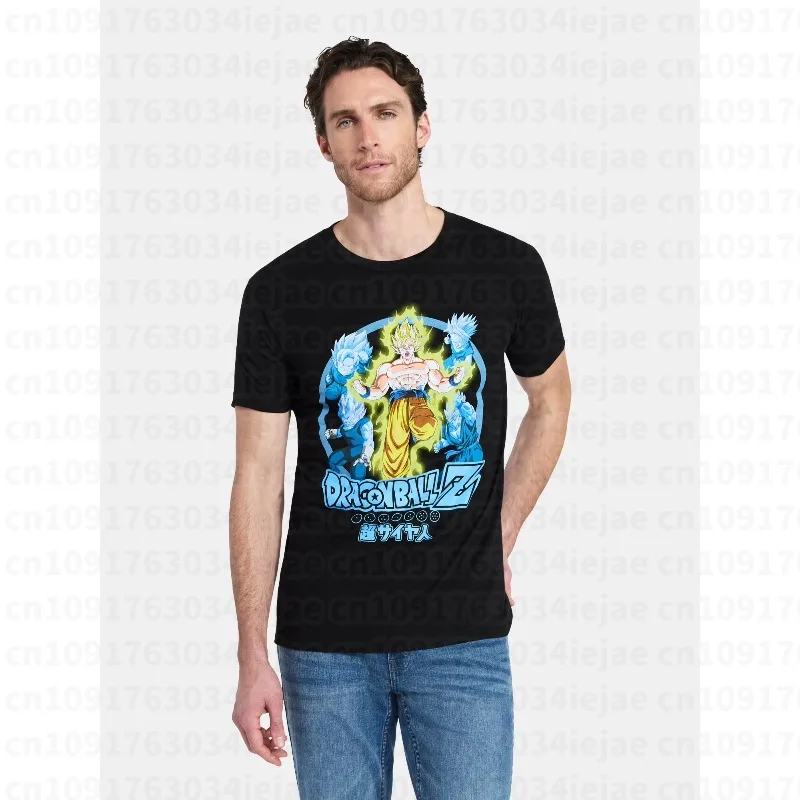 2026 Sommer Dragon Ball 100% Baumwolle Bedrucktes T-Shirt für Herren – Neu, Anime-Print, Bequem, Atmungsaktiv, Übergröße, Lässig, Locker