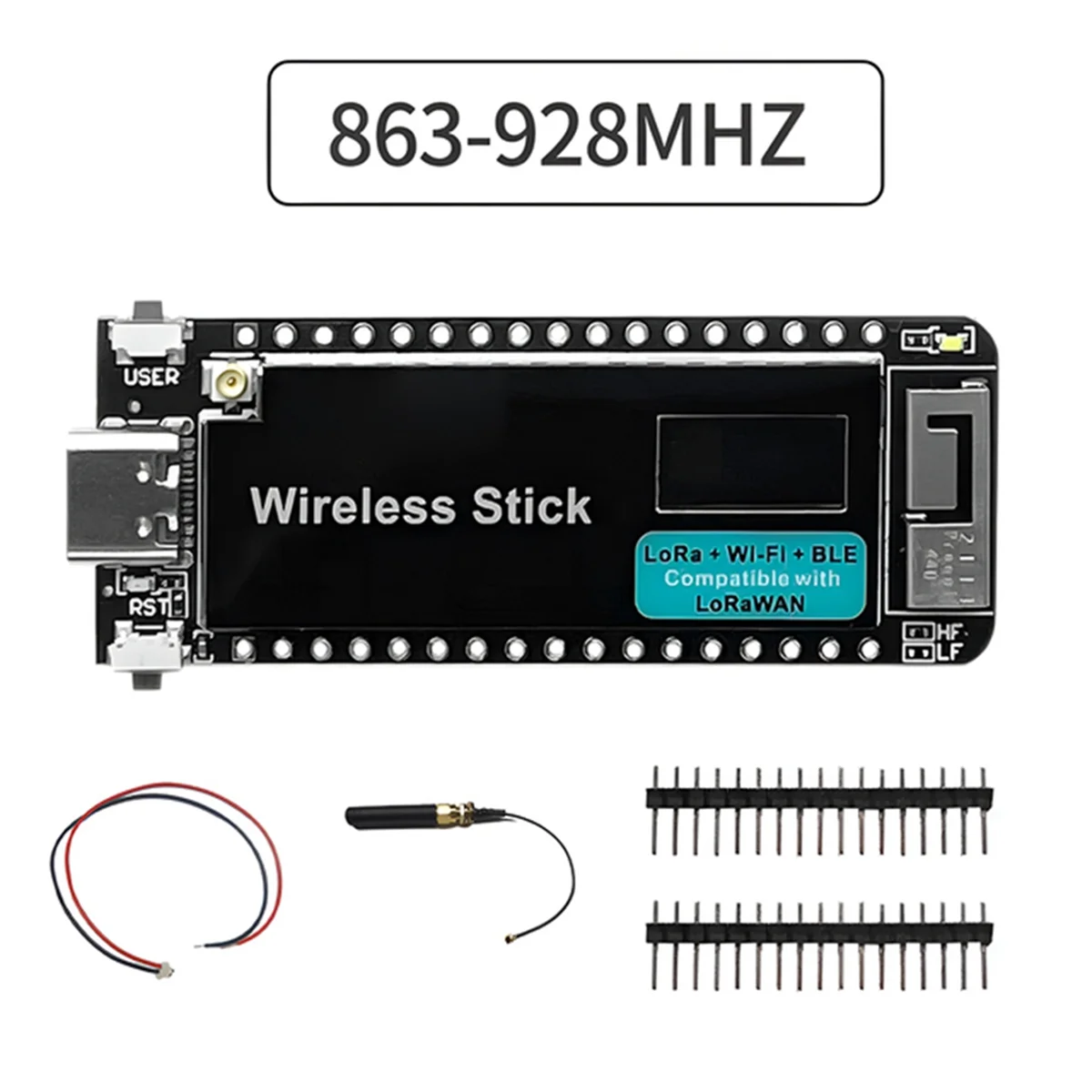 AT87-ESP32-S3 Wireless Stick V3 863-928 МГц LoRa WIFI Bluetooth Макетная плата с 0,49-дюймовым OLED-экраном