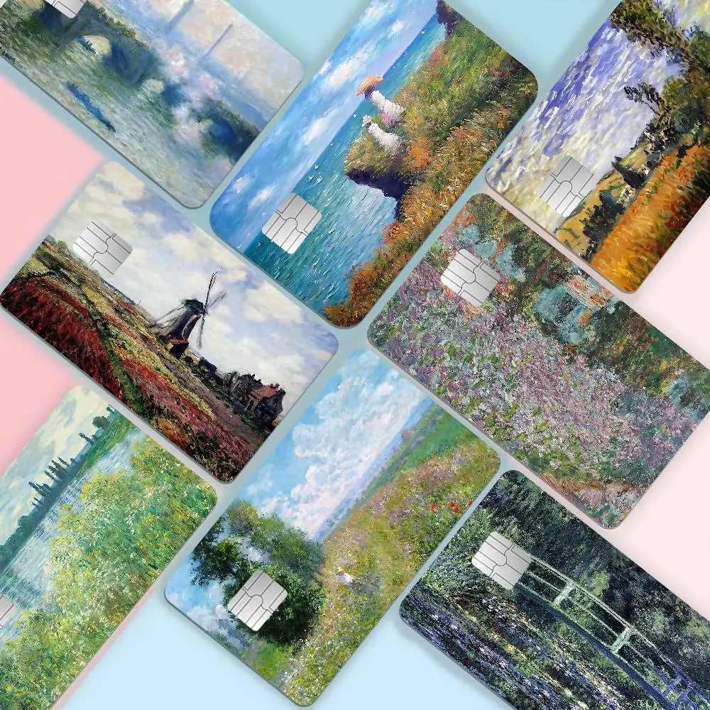 C-Claude Monet Anime Front Cover Film Sticker Skin for Credit Debit Card Small Large Chip