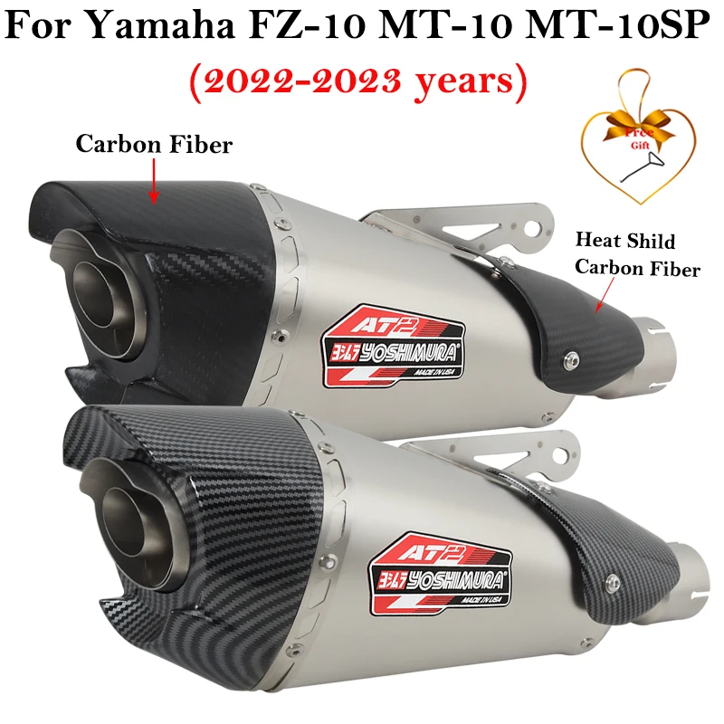 

For Yamaha MT10 MT-10 SP FZ10 FZ-10 2022 2023 Motorcycle Exhaust Escape Systems Carbon Fiber Modify Link Pipe Muffler DB Killer