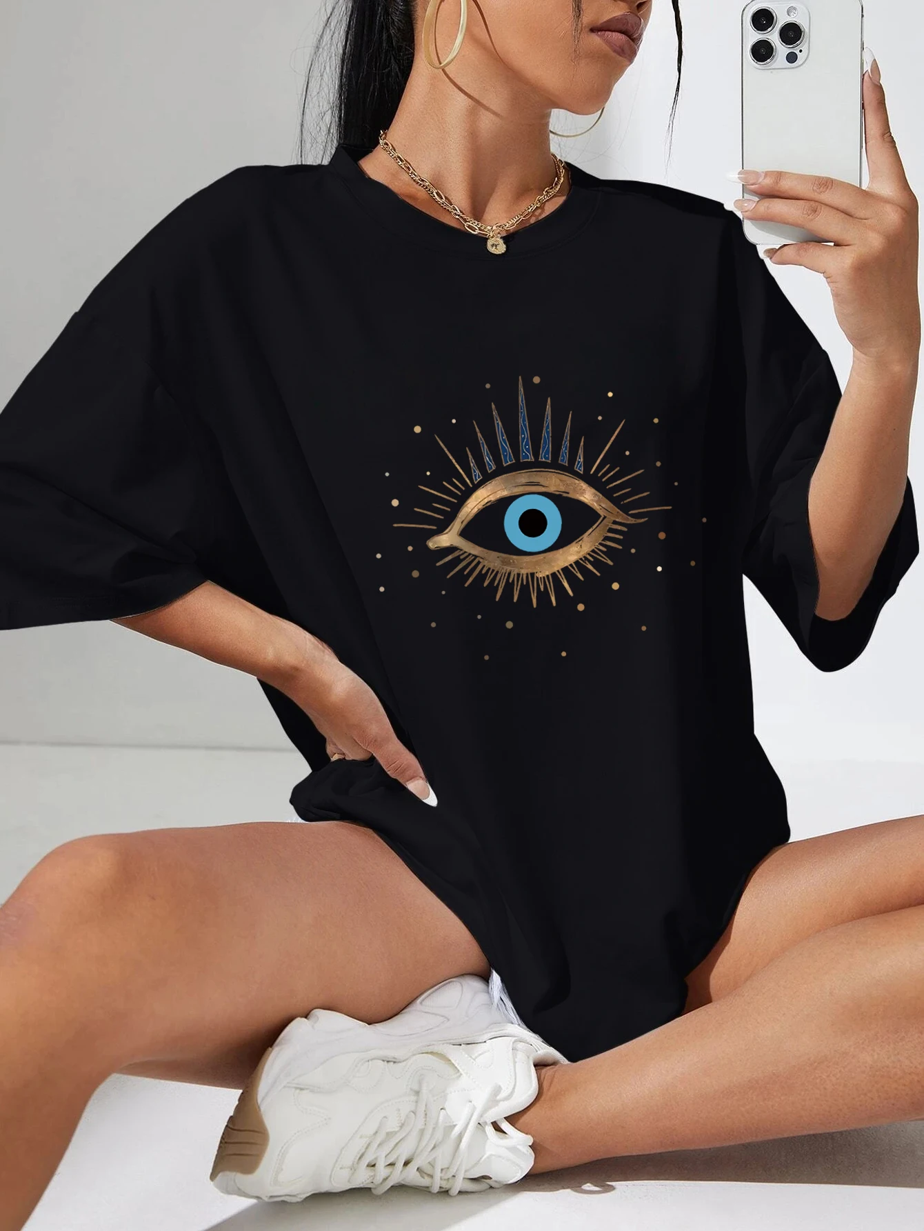Women New Fashionable T Shirt Crew Neck Short Sleeve Printed T-Shirt Relaxed Fit Casual Summer Top
