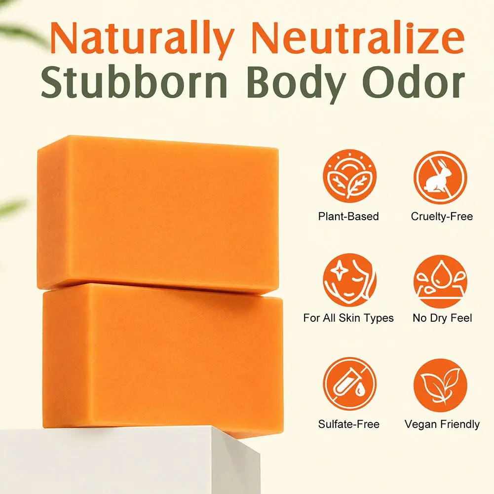 Body Odor Control Persimmon Soap Bar Natural Deodorant Cleansing Soap Gentle Non-Drying Bath Skin Care