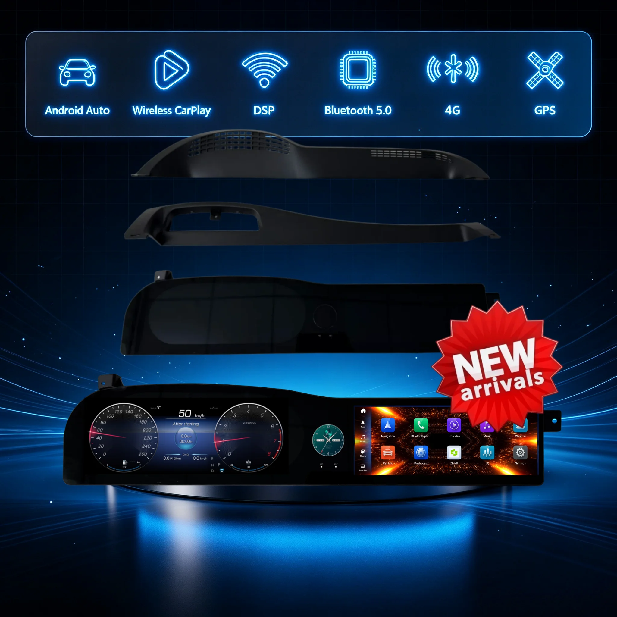 NEW Dual Car Digital Odometer Speed Screen For Mercedes-Benz S W221 2006-2013 Car GPS Navigation Unit Multimedia Player Carplay