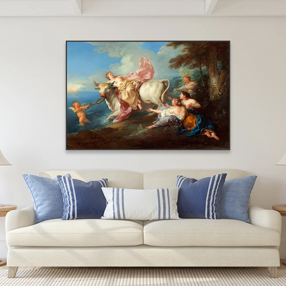 Classical Oil Painting Print The Abduction of Europa Vintage Poster Aesthetic Renaissance Rococo Wall Decor Canvas Painting