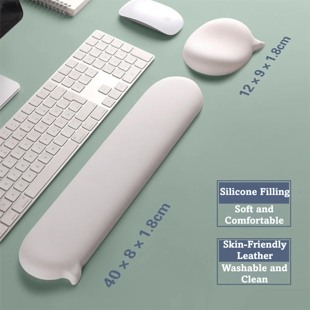 

Ergonomics Silicone Mouse Pad Solid Color Non-Slip Keyboard Hand Rest Soft Touch 3D Cute Wrist Pad Computer Use