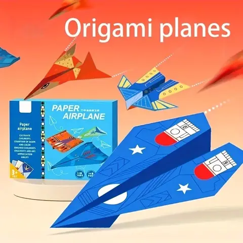 Kit de jouets d'avion en papier Origami coloré, 12 Styles, 36 feuilles, bricolage, avion en papier 3D, jouets artisanaux pour enfants, cadeau créatif fait à la main