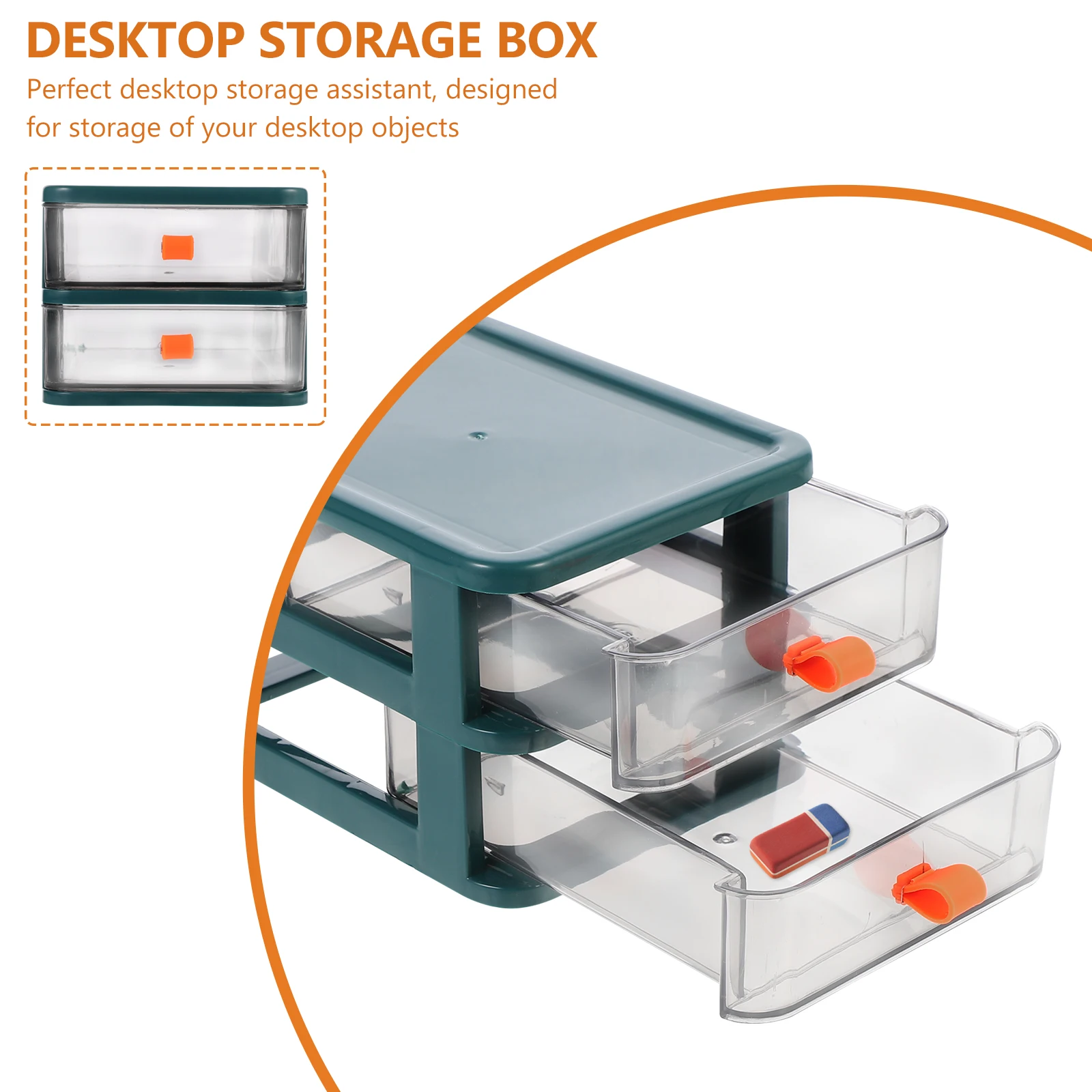 

1 pc Transparent Desktop Storage Box Multi-Drawer Organizer Pp Container For Office Study Room Mini Stationery Holder