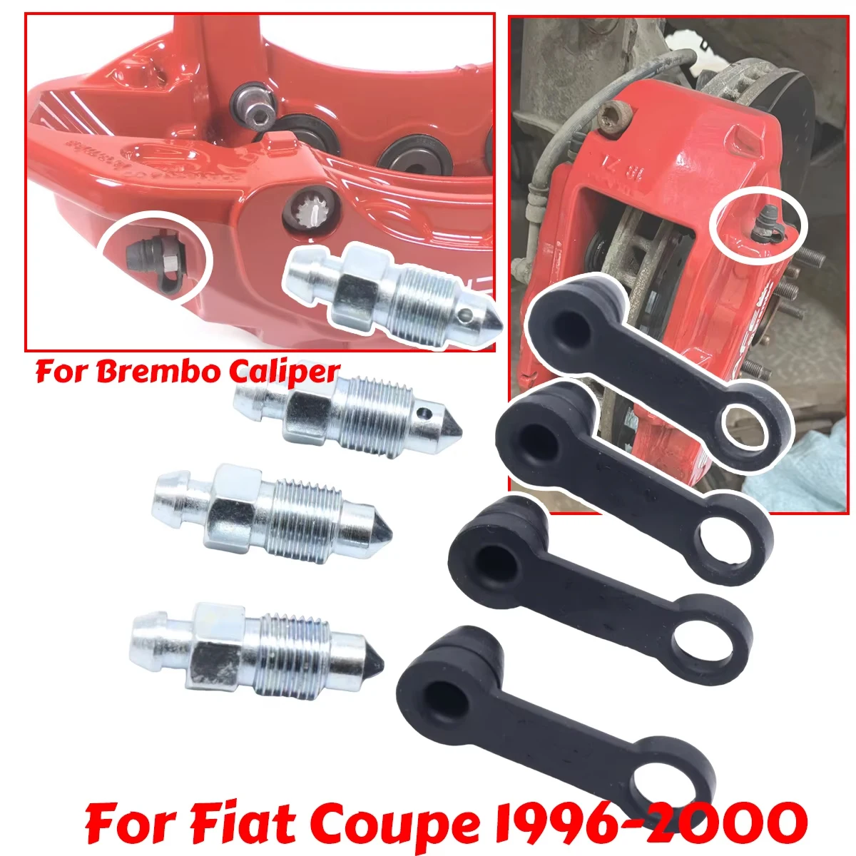 Frente esquerda direita pinça sangramento mamilos parafusos kit de reparo válvulas acessórios para fiat coupe 1996-2000 para pinça brembo 77363366