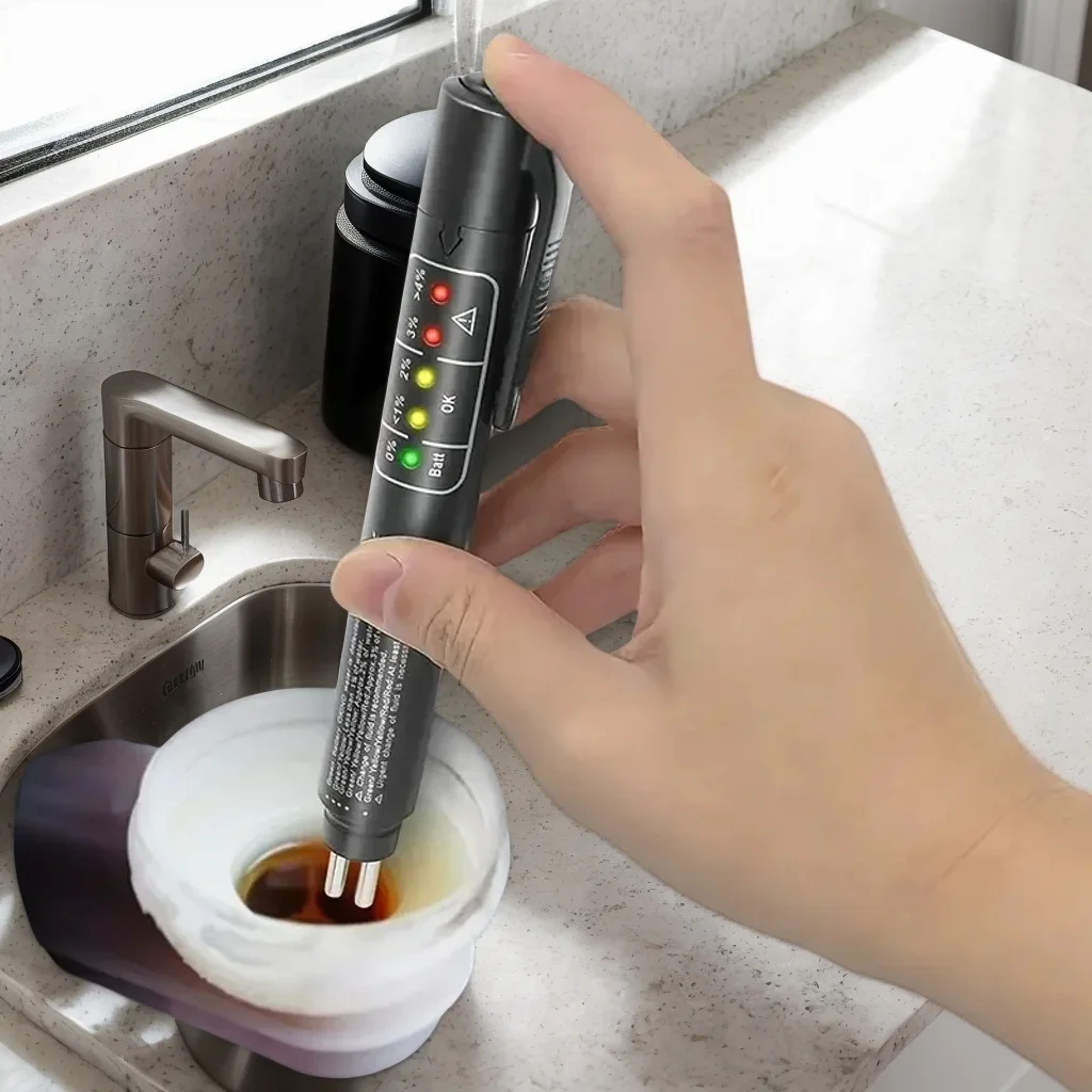 

Ручка-тестер светодиодной тормозной жидкости - инструмент для проверки качества автомобильного масла с цифровым дисплеем