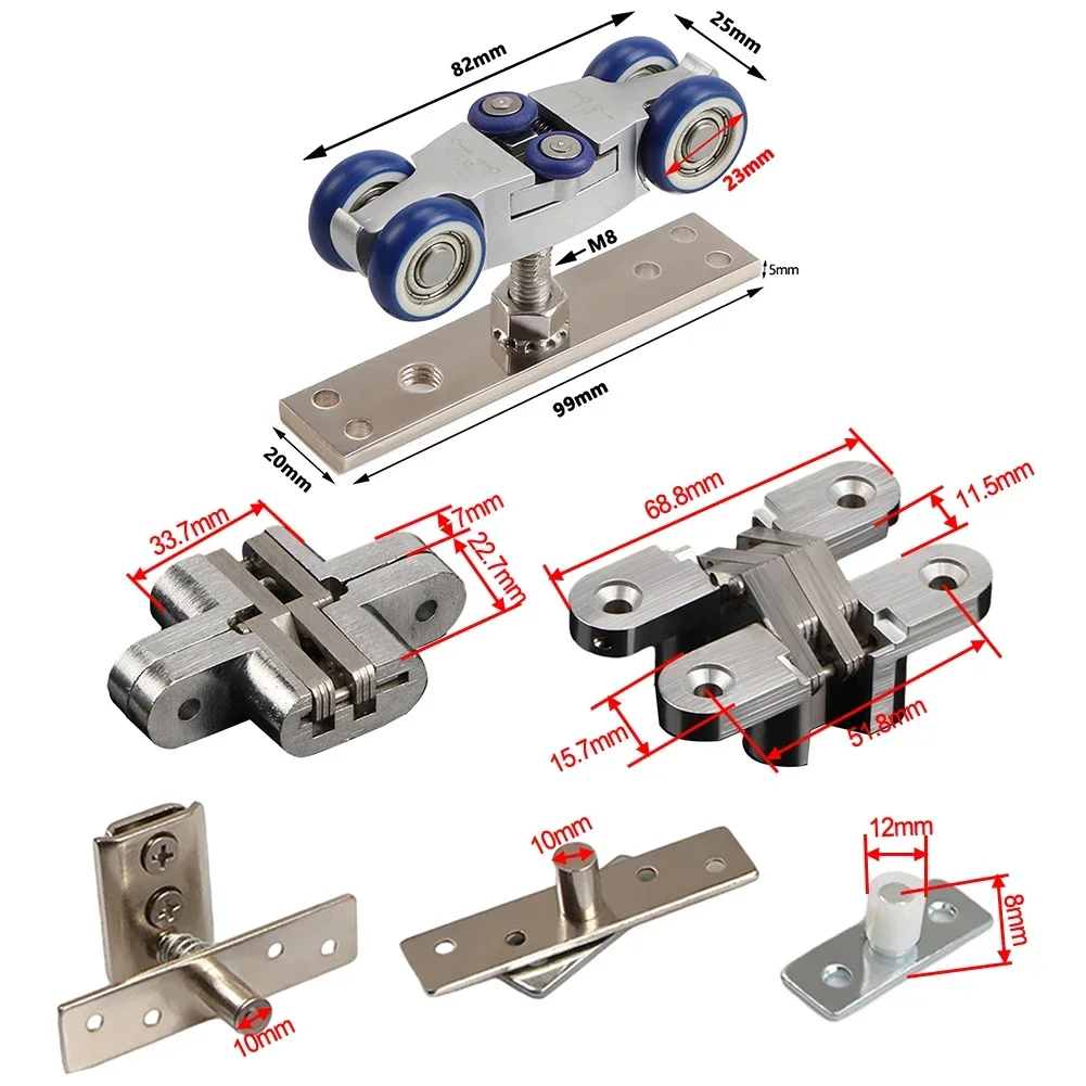 Imagem -05 - Dobrável Porta de Madeira Roda Pendurada Divisória Trilho Deslizante Dobradiça do Trilho de Elevação Hardware Completo Conjunto