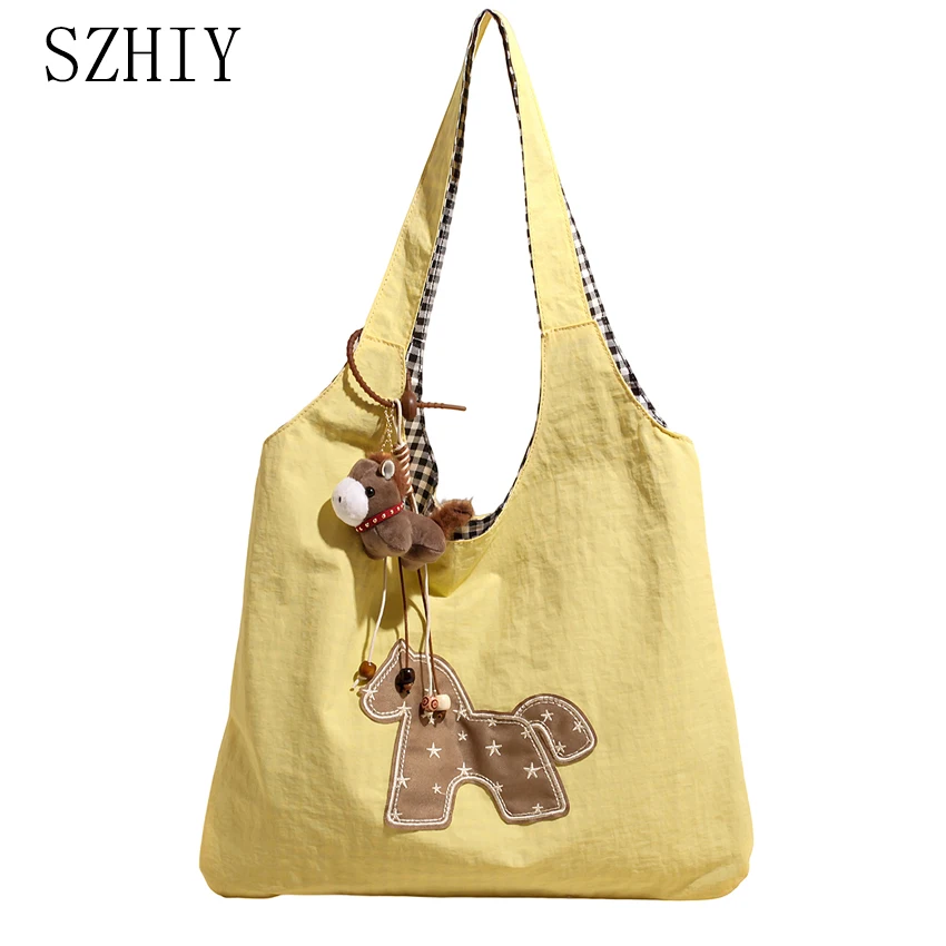 

Soft Shoulder Bag Women Tote Multifunctional Shopping Poket Picnic Travel Cloth Vacation Carry on Bag Girls bolsos para mujeres