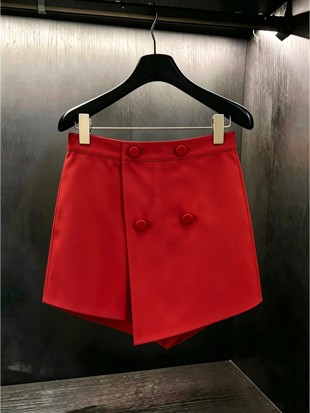 

Summer New Style Red Fashionable High-End Feeling Half-length Skirt Women's Casual High-waist A-line Short Skirt Pants