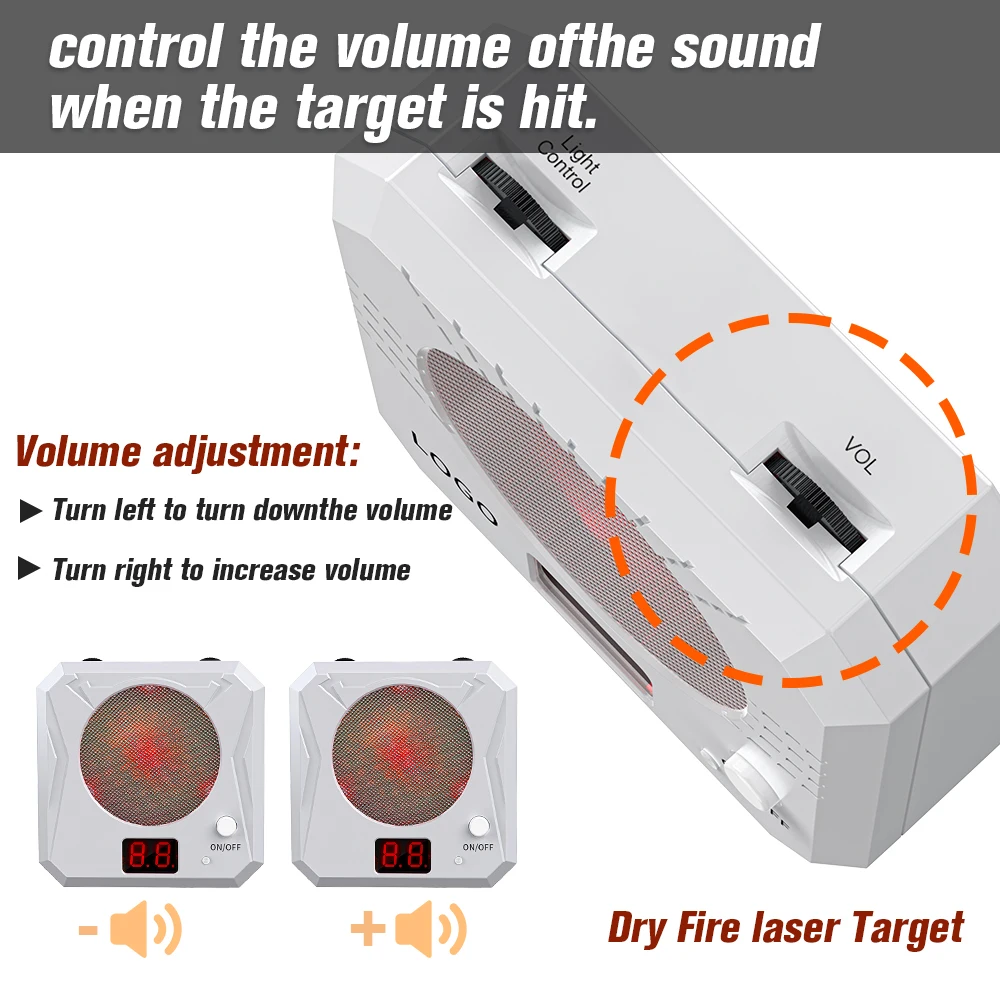 T1353 Dry-Fire Laser Target with Type-C Charging, Audio-Visual Hit Counter & Adjustable Aiming Cues.