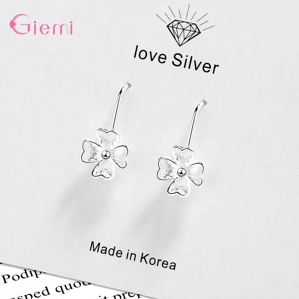 

Vintage 925 Sterling Silver Matte Flower Ear Hook Earrings For Women Girls Wedding Party Fine Jewelry Gifts Accessory Wholesale