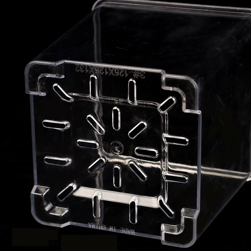 1Pc S/M/L Highly Transparent Flower Pot Plant Nursery Pots Acrylic Orchid Decorative Square for Plants Garden Orchids