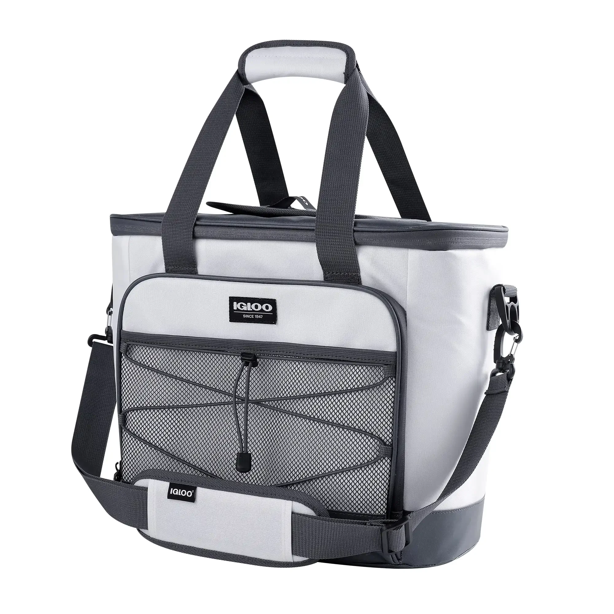 28 علبة تبريد بحرية ناعمة الجوانب، باللون الأبيض والرمادي