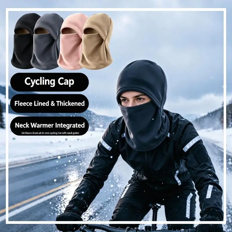 Winter Fleece Thick Warm Lining Full Face Windproof For Outdoor Sports Skiing Cycling